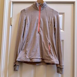 Lululemon Forthright 1/2 Zip Pullover Jacket Heathered Medium Grey Size 6
